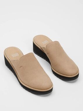Eileen Fisher Beige Slip-On Platform Mule
